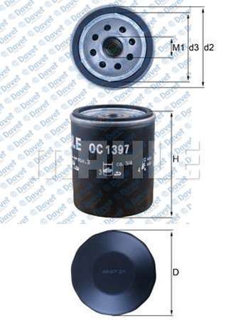 MAHLE OC1397 Yag Filtresi Egea-500 1.4 16> 500×1.4 14> Giulietta 1.4 14>